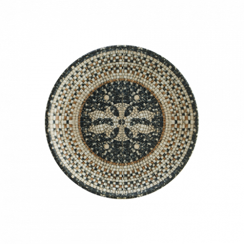 Mezopotamya Mozaik Siyah Gourmet Düz Tabak 19 cm